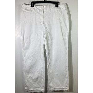 Womens Cato Casual‎ Chino Pants Stretch White 18 Cotton Spandex Hem Detail